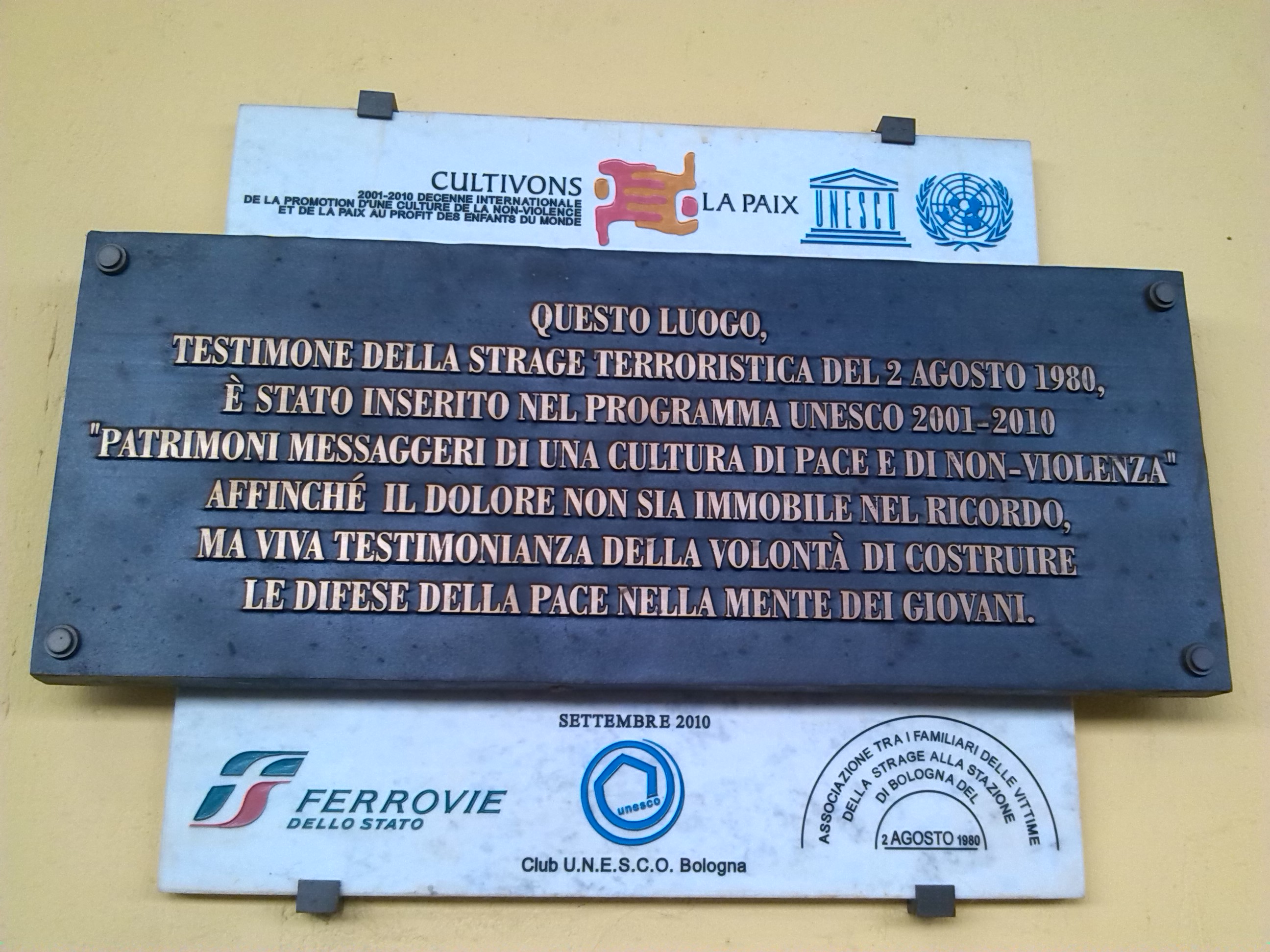 Italie – Attentat de la gare de Bologne – AfVT – Association française des Victimes du Terrorisme